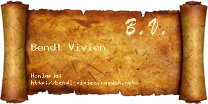 Bendl Vivien névjegykártya